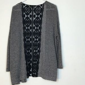 Audrey- Gray and Black Long Sleeve Cardigan Small